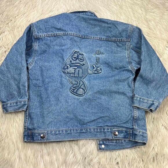 Vintage Other - Vintage 90's Planet Mars Yellow Peanut M&M Embossed Denim Jacket